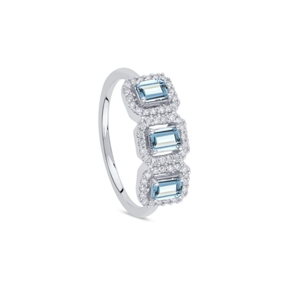 Anello Salvini Donna Mini Dora in Oro bianco Acquamarina 20114528 - 20114528